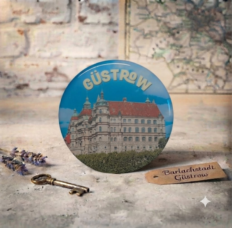 Runder Magnet „Güstrower Schloss“